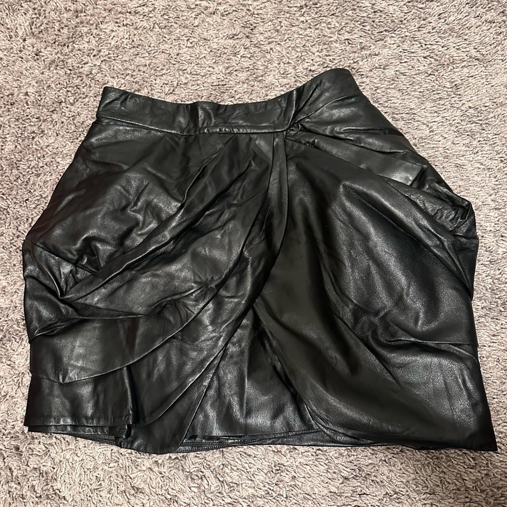 BLUMARINE Vintage real leather skirt